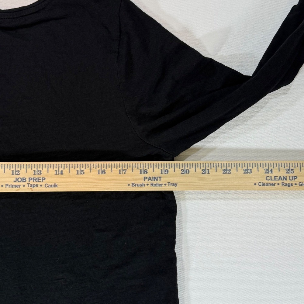 Chico's Ultimate Tee Women Size 2 Black V-Neck 3/4 Sleeve Cotton Modal Basic Top - Picture 5 of 7